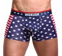 Uwdiohq Offres éclair du Jour Short bombé Briefs sous-vêtements pour Hommes Pouch Drapeau rayé Boxeur Slips Sexy sous-vêtements pour Hommes Homme Sexy Coquin Déstockage dans l'entrepôt