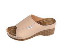 Uwdiohq Pantoufles pour Femmes, Printemps, Été Et Automne, À Talons Épais Décontractées, D'Extérieur Élégantes Bout Ouvert Bottes Femmes Talon Haut (Beige, 42) Sandales Orthopediques Mules Femme