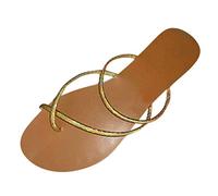 Uwdiohq Pinch Platforms Beach Chaussures De Pour Femmes Open Toe Sandals Casual Ladies Sandales Bottes Compensées Marron (Gold, 40) Chaussure Plage Orthopédiques Femme Été Cuir Claquette Piscine