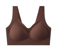Uwdiohq Plus Size Bras for Women No Underwire Full Coverage Everyday Bra Comfortable Wireless Padded sous-Vêtement Mariée (Coffee, XL) Bralette Femme Soutien Gorge Poitrine Tombante