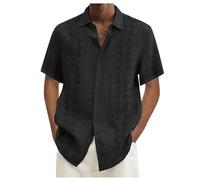 Uwdiohq Prime Deals Hawaienne Manches Courtes Boutonnée Colorées pour Palm Tree imprimés Tendance et Respirante Blouse Hommes La Mode Ete Chemise Plage Décontracté Tops Idées de Cadeaux pour Femmes