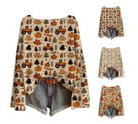 Uwdiohq Pull Femme Halloween Grande Taille pour Haut en Festif/Citrouille/Sorcière L'Automne Et l'hiver, Doux Ample, Tenue Décontractée (Orange, M) Hiver Pulls Femmes Col Roulé Leger Rose Sweat