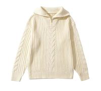 Uwdiohq Pull Plaid Femme Couleur Unie, Européen Et Américain, Printemps Automne, Veste À Capuche avec Épaule Exposée Un Mot, 2023 (White, M) Pulls pour Femmes Cachemire Pulls, Gilets Sweats