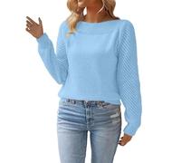 Uwdiohq Robe Pull Femme Hiver Longues Et Couleur Unie pour Femmes Tenues Décontractées, Manches Bouffantes, Pulls Tricotés (Sky Blue, L) Oversize Col Roulé Automne Long Chic Noir for The Culture