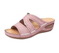 Uwdiohq Sandales À Talons Hauts Pour Femmes, Chaussures Semelle Épaisse, Style Commerce Extérieur, Grande Taille, Multicolore, Serpillière, Taille Bottine Été Rouge (Pink, 44) Sandale Femme