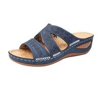 Uwdiohq Sandales À Talons Hauts Pour Femmes, Chaussures Semelle Épaisse, Style Commerce Extérieur, Grande Taille, Multicolore, Serpillière, Taille Bottine Été Rouge (Blue, 44) Orthopediques