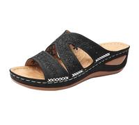 Uwdiohq Sandales À Talons Hauts Pour Femmes, Chaussures Semelle Épaisse, Style Commerce Extérieur, Grande Taille, Multicolore, Serpillière, Taille Bottine Été Rouge (Black, 45) Espadrilles