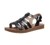 Uwdiohq Sandales En Cuir Pour Femmes Sandals Summer Europe And The States Southeast Flat Bottom Large Size Women'S Thick (Black 42) Femme Été Sandale De Randonnée Tongue Chaussures Orthopédiques