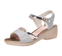 Uwdiohq Sandales Femme Été À Plateforme Et Bout Ouvert Pour Femmes, Chaussures Lanières, Boucle Décorative, Talons Hauts Épais, Élégantes, Robe De Mariée, Pointure Chaussons Diabétiques Confort