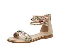 Uwdiohq Sandales Femmes Confortable Mesdames Décontracté Vacances Plage Plat Chaussures Romaines Pour Bottes Imperméables Blanc Neige Randonnée Femme Pieds Larges Cuir Et Mules Sandale