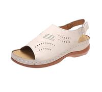 Uwdiohq Sandales Plates Femme Pour Femmes, Printemps, Été Et Automne, Simples, Creuses, Légères, Romaines, Respirantes, Semelle Épaisse, Décontractées À Talons Compensés Vacances La Talon