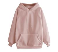 Uwdiohq -Shirt Couleur Pullover Casual Sleeve Pocket Women's Long Solid Coat Blouse Chinoise (Pink, M) Pull Glamour Femme Noel De Ridicule Couple Plaid Polaire sous Coton Thermo Sportswear