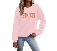 Uwdiohq -Shirt d'automne pour La Saison des Citrouilles : Hauts À Col du Cou Femmes, Pull Thanksgiving Et Halloween Blouse Pharmacie (Pink, XXL) Sweatshirts Femme Sweat Plaid Sweats Capuche