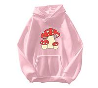 Uwdiohq -Shirt Grenouille Mignon pour Femme, À Capuche Champignon Adolescentes, Vêtements Pull Maman (Pink, M) Sweat A Femme Robe De Noël Sweet Couple Tenue Sport Noel Chat Vintage Thermo Manga