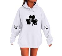 Uwdiohq -Shirts À Capuche Oversize pour Femmes, Pulls en Coton d'hiver, 2026, Hauts Tendance. Blouson Kangourou Homme (White, XXXXL) Pull Femme Bleu Colle Roulé Sweet Lifty Pullover Col Montant