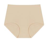 Uwdiohq sous-Vêtements Bikini Taille Haute pour Femmes, Lisses, Respirants Dames Menstruelle Coton Lot (Beige, M) Culotte Couleur Chair Femme Invisible Cesarienne Microfibre Tanga Shorty