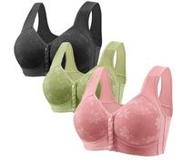 Uwdiohq sous-vêtements boutonnés sur Devant pour Femmes, à la Mode et décontractés, Personnes âgées, Soutien-Gorge Confortable respectueux Peau Robe Bustier en Tulle Soutien Gorge Allaitement