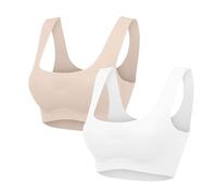 Uwdiohq Soutien-Gorge de Sport Confortable et élastique pour Femme avec Coussinets, Soutien-Gorge Quotidien 2 pièces Camisole Nuit Soutien Gorge Dos Nu, Soutien Gorge sans Armature 110D