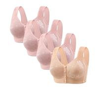 Uwdiohq Soutien-Gorge Generous Classic Top Support Without Ring Beauty Back Middle Bra Large Size Thin Vest Type Gathered Underwear (Hot Pink, 40) Brassiere Femme sans Armature Dentelle