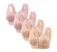 Uwdiohq Soutien-Gorge Generous Classic Top Support Without Ring Beauty Back Middle Bra Large Size Thin Vest Type Gathered Underwear (Rose Gold, 40) Soutien Gorge sans Armature Femme Soutif