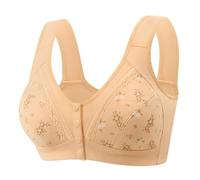 Uwdiohq Soutiens-Gorge sans Armatures pour Femmes D'Âge Mûr, Fermeture Avant, Soutien-Gorge De Maintien Seniors 2026 Brassière Coton Couture Suite Cancer du Sein (Beige, 44) Soutien Gorge Rose