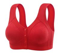 Uwdiohq Sport Femme Brassiere sans Armature Âgées Ont des Et Femmes Affaissées Rassemblent Le De Style Soutien-Gorge Anneau Boucle Avant sous-Vêtements (Red, 46) Soutien Gorge Coton Wireless Bra