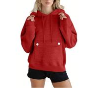 Uwdiohq Sweat à Capuche Femme Oversize Coton Manches Longues Hoodie Pull Sweatshirt avec Poche Chaud Chic Élégant Streetwear Sweatshirts Vetement Femmes Automne Sport Grande Taille Sweet Plaid