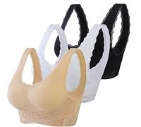 Uwdiohq Vente Flash du Jour Et Soldes Maison Soutien Gorge sans Armature Leger Brassiere Femme Coton Brassière Bretelles Croise Non Rembourré Dentelle Bleu sous Vetements Féminin Rose Brassières pour