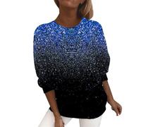 Uwdiohq Veste Pull pour Femmes, Sweat-Shirt décontracté à la Mode, Manches Longues, imprimé, col Rond, Chemise Amincissante, Taille Chemisier Nouer Chemise en Jean Femme Grise