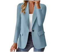Uwdiohq Vestes de costume pour femmes, décontractées, ouvertes sur le devant, manteaux légers travail, printemps-été, costumes cardigan Manteau Noir Hiver veste femme Veste À Capuche Femme Long