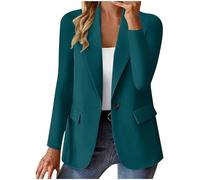 Uwdiohq Vestes de costume pour femmes, décontractées, ouvertes sur le devant, manteaux légers travail, printemps-été, costumes cardigan Manteau Noir Hiver veste femme Veste À Capuche Femme Long