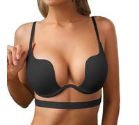 Uwdiohq Wireless Comfortable Soft Bras for Women Full Coverage Everyday No Show Bra Body Lot (Black, XL) Bralette Femme sans Armature Soutien Gorge Dentelle Forte Poitrine Brassiere Blanche