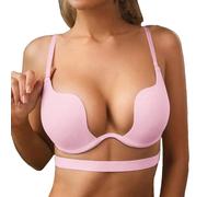 Uwdiohq Wireless Comfortable Soft Bras for Women Full Coverage Everyday No Show Bra Body Lot (Pink, XXL) Brassiere Blanche Femme Soutien Gorge Forte Poitrine sans Armature Push Up Brassière