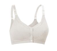 Uwdiohq Women Front Closure Comfortable Bra for Seniors Comfort Bras Elderly No Wire Cotton Ensemble De sous-Vêtements (White, 90) Soutiens-Gorge pour Femmes Soutient Gorge Brassière Femme