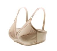 Uwdiohq Women No Underwire Uplift Sculpting T Shirt Bra Full Coverage Hide Back Smoothing Everyday Débardeur Grossesse Allaitement (Khaki, 95B) Soutien-Gorge sans Armature Soutien Gorge Bravi