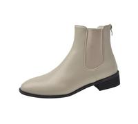 Uwdiohq Women's Ankle Short Spring Summer Autumn Temperament Thick Heel Single Slim Retro British Style Chaussures Décontractées pour Femmes Appartements Mocassins Confortables Boots Femme