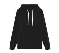 Uwdiohq Women's Autumn and Winter Fashion Plus Size Sweatshirt Tunique Grande Taille (Black, L) Plaid Capuche Sweat Femme Pull Cachemire Hoodie Jogging Friends Pulls sans Manche Vintage Noel