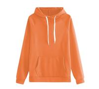 Uwdiohq Women's Autumn and Winter Fashion Plus Size Sweatshirt Tunique Grande Taille (Orange, M) Pull Laine Femme Sweat Vert Noël Un+Pull Hiver Sportswear Cocooning avec Volants Pulls Coton