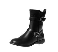 Uwdiohq Women's Autumn and Winter Velvet Leather Ankle Pantoufles Taille 7 Salle De Bain Intérieure Bottines Pieds Larges Femme Fourrees Bottine Boots Plateforme Cuir Botine. Talon Bottes