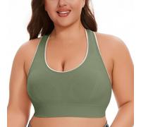 Uwdiohq Women's Breathable Plus Size No Underwire Marks Hollow Bra Thin Yoga Underwear Brassière Post Opératoire Cancer (Green, L) Brassiere Sport Allaitement Attache Soutien Gorge Anti