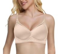 Uwdiohq Women's Underwear Designed to Gather Small Breasts Control Excess Sagging No Underwire Fixed Thin Back Bra Brassière Zip Devant (Beige, M) Soutien Gorge Care Brassiere Blanche Femme