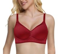 Uwdiohq Women's Underwear Designed to Gather Small Breasts Control Excess Sagging No Underwire Fixed Thin Back Bra Brassière Zip Devant (Wine, M) Brassiere Femme sans Armature Misslim Soutien