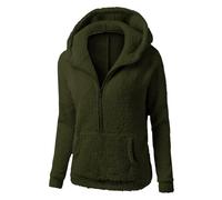 Uwdiohq Womens Zip Up Lightweight Fleece Lined Fall Winter Coats Comfy Warm Plus Size Jackets with Pockets Manteaux Légers pour Femmes Habillées (JN, XXL) Duffle Coat Femme Capuche Pull Grande
