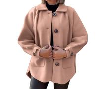 Uwdiohq Wool Shacket Jacket For Women Oversized Long Sleeve Coat Down Blend Coats With Pockets Manteau Matelassée veste femme ete Veste Vintage Gilet Court Femme Blouson Cuir Capuche Hiver Bleu