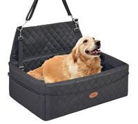 UWELL PETS Siège de voiture pour chien de grande et moyenne taille - Pour toutes les saisons - Fond antidérapant - Lit de voyage pour chien avec canapé épais (noir)