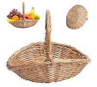 UWEOTYYY Panier de Pique-Nique, Panier de rotin, Avis récolte Lisse Naturelle tissée 9x7x2.8In Picnique Pâte Pastorale avec poignée pour Cadeaux Fleurs Fruits légumes, Jardin