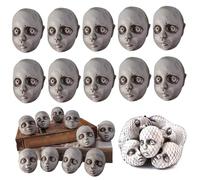 UWEOTYYY Têtes de poupée, tête de poupée 10pcs Halloween Effrayant avec Une Expression d'horreur 3 Pouces d'accessoires 'Halloween en Plastique pour la Maison hantée à la Maison, Petit Squelette