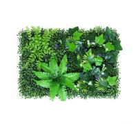 Uwithdanceme Lot de 4 panneaux de haie artificielle pour pelouse, pelouse verte artificielle, plantes carrées en plastique pour la maison, l'hôtel, le salon