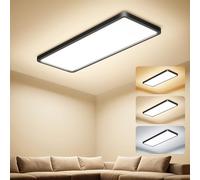 Uwithm Plafonnier LED Reglette 58x22x2,9cm Panneau LED Plafond Noir