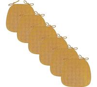 UWOBTN Coussin/Galette de Chaise Lot de 1/2/4/6,avec Rubans,Forme de Trapèze Assise,Lavable déhoussable Antidérapant Coussin de Siège for Cuisine, Salle Manger, Jardin, Bureau(A6,43x41x35x3cm6pcs)